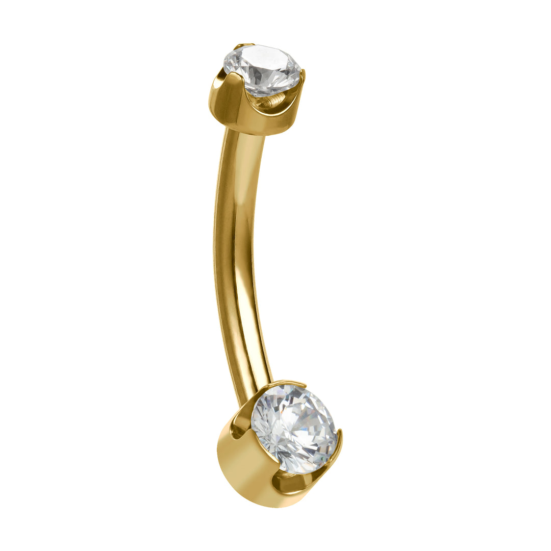 Round Gem Navel Bar