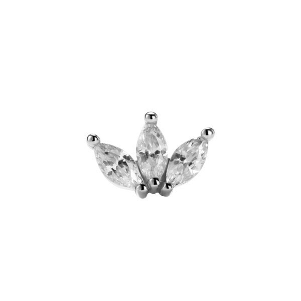 14K Solid Gold Marquise Crown Topper (3 Gem)