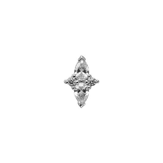 14k Solid Gold Pear Marquise Stud