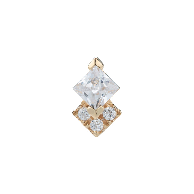 14k Solid Gold Overlapping Gemmed