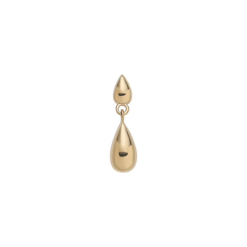 14k Solid Gold Double Teardrop