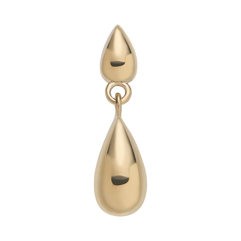 14k Solid Gold Double Teardrop