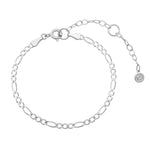 Load image into Gallery viewer, Figaro Chain Bracelet 2 + Pierced Huggie Hoops