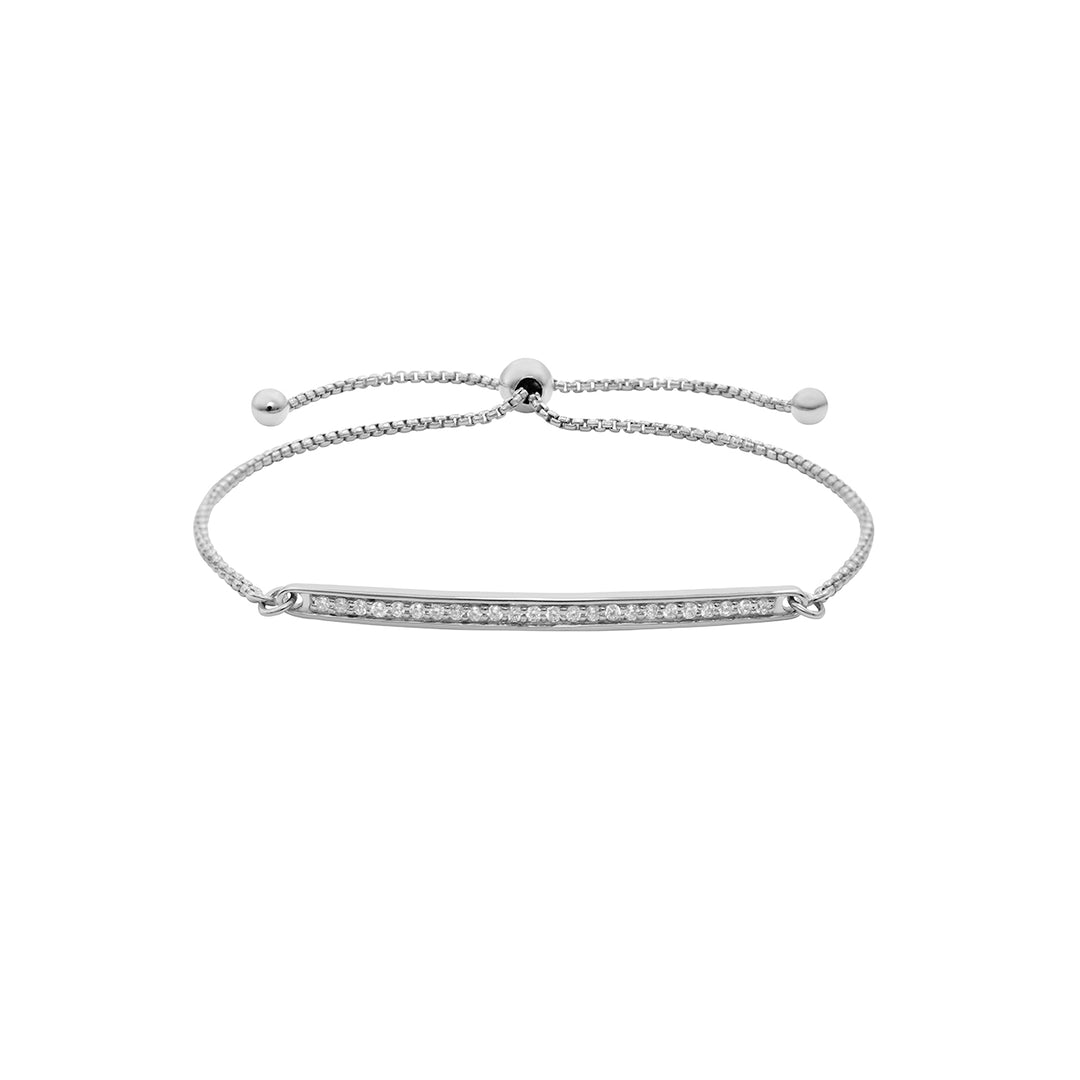 Zirconia Bar Adjustable Bracelet