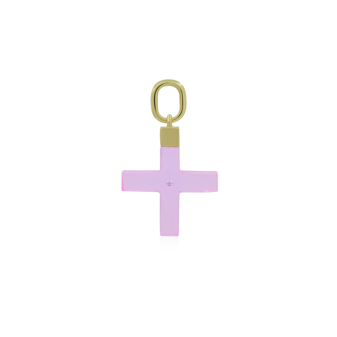 Cross Resin with Zirconia Charm
