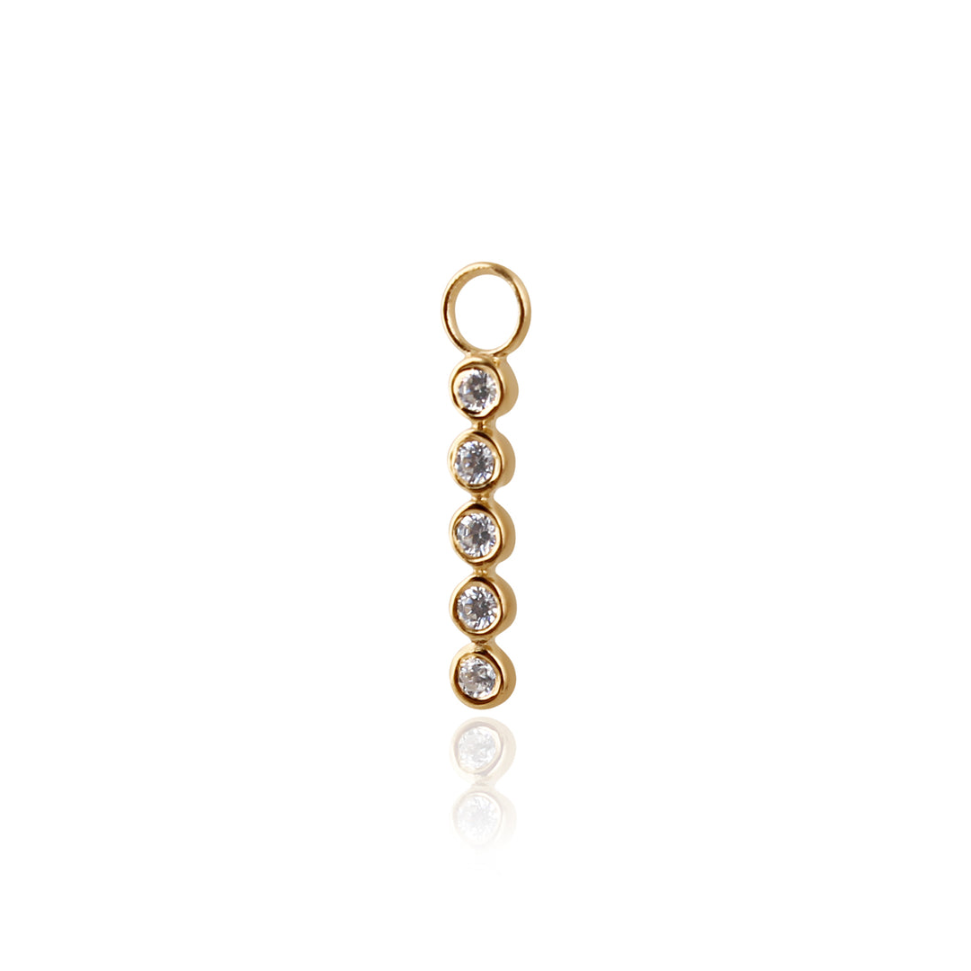 9K Solid Gold Set Zirconia Charm
