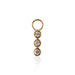 Load image into Gallery viewer, 9K Solid Gold Triple Zirconia Charm
