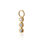 Load image into Gallery viewer, 9K Solid Gold Triple Zirconia Charm