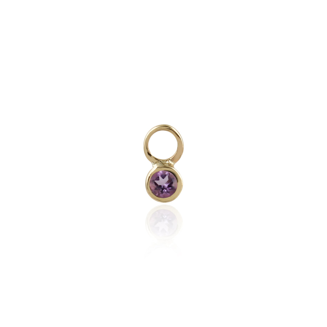 9K Solid Gold Birthstone Charm