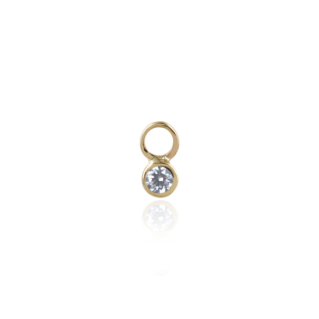 9K Solid Gold Birthstone Charm