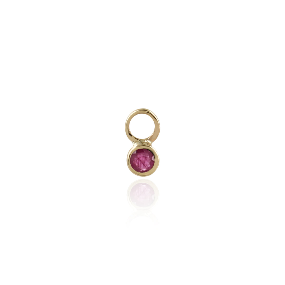 9K Solid Gold Birthstone Charm