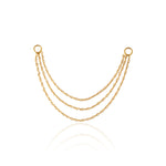 Load image into Gallery viewer, 9K Solid Gold Triple Chain Charm
