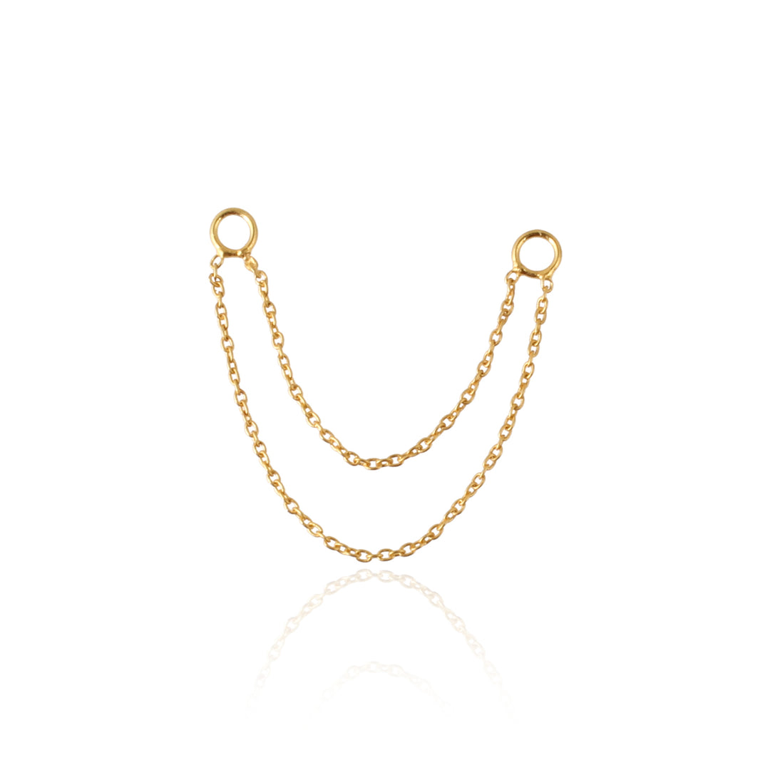 9K Solid Gold Double Chain Charm