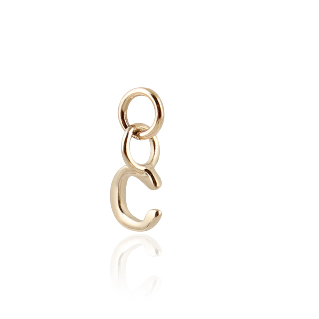 9K Solid Gold Initial Charm