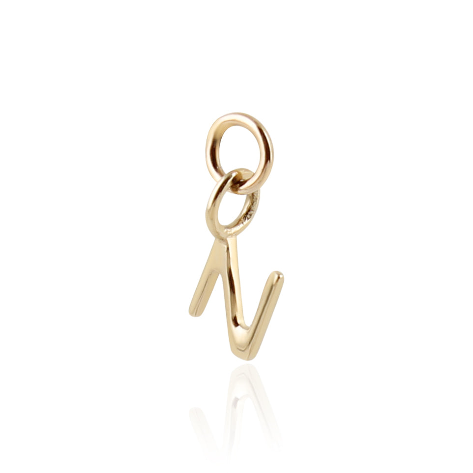 9K Solid Gold Initial Charm