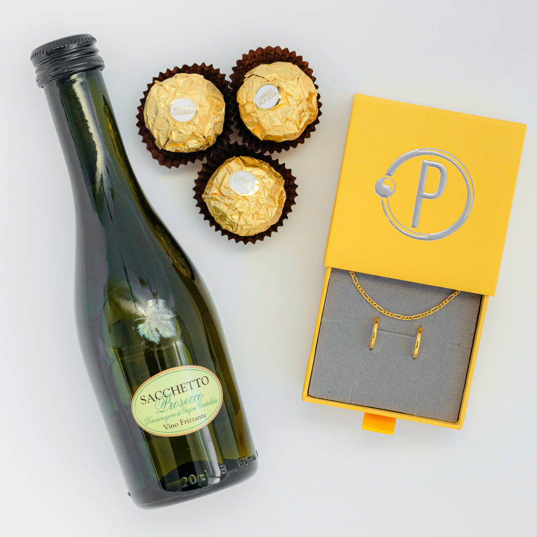 Classic Cable Chain Necklace + Pierced Huggie Hoop + Open Heart Charm