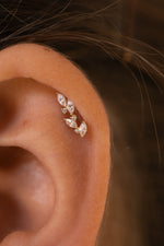 Load image into Gallery viewer, 14k Solid Gold Marquise Climber Cluster