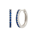 Load image into Gallery viewer, Midnight Blue Pavé Huggies