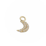 Load image into Gallery viewer, 9K Solid Gold Jewelled Moon Charm