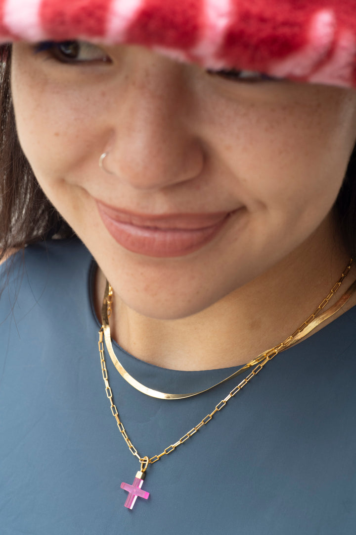 Cross Resin with Zirconia Charm