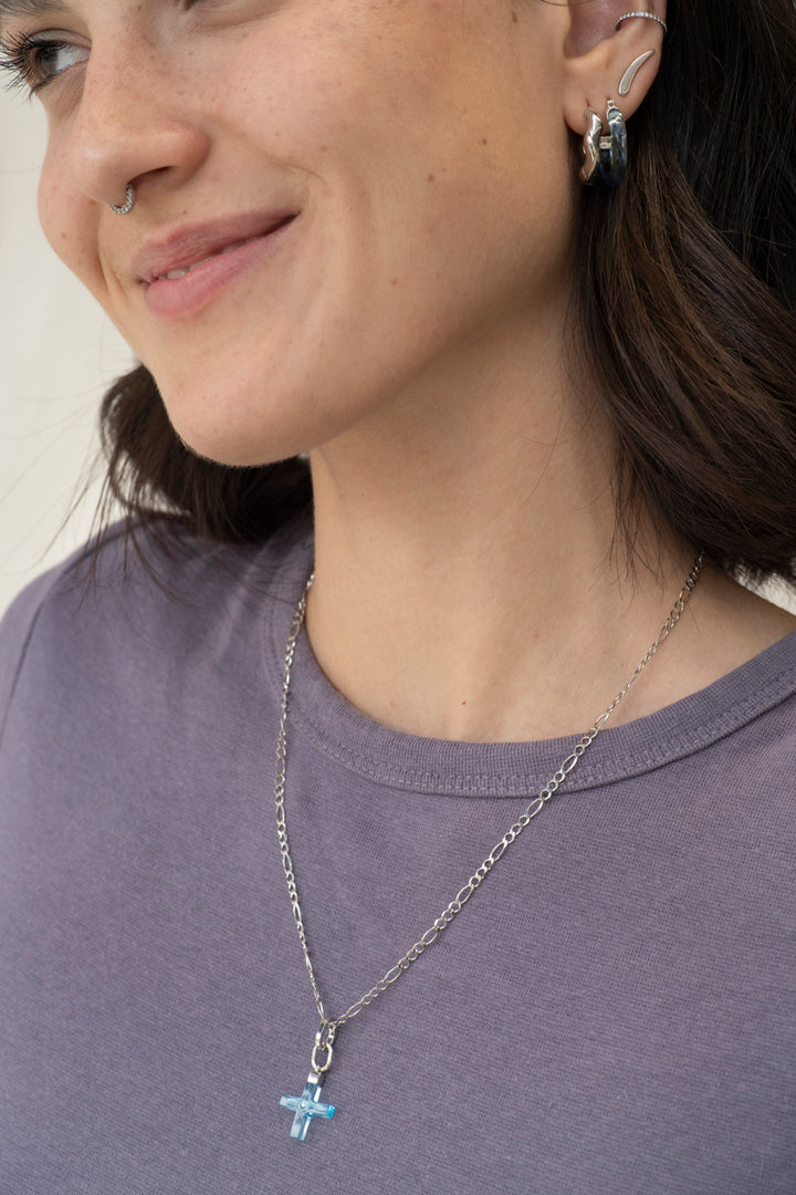 Cross Resin with Zirconia Charm