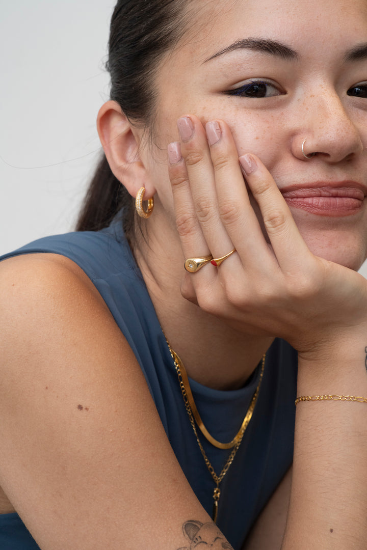 PIERCED Pavé Huggie Hoop