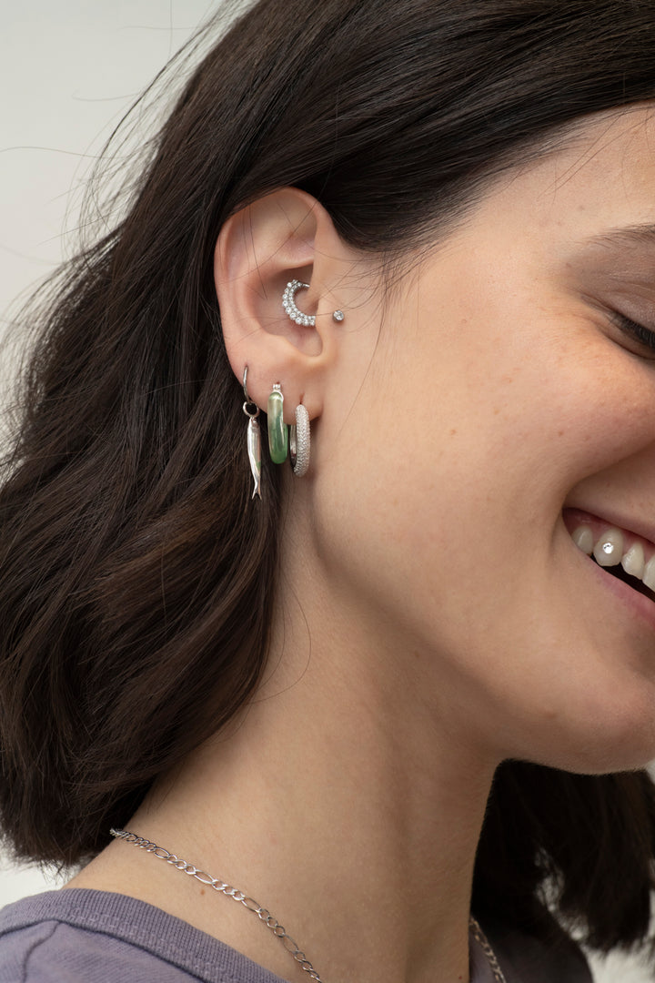 PIERCED Pavé Huggie Hoop