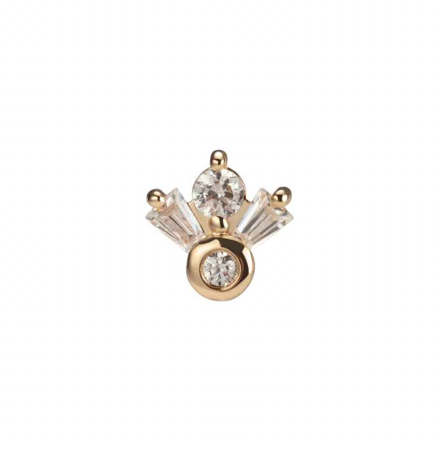 14K Solid Gold Bezel Tappered Marquise