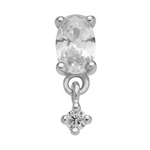 Load image into Gallery viewer, 14k Solid Gold Oval Marquise Drop