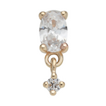 Load image into Gallery viewer, 14k Solid Gold Oval Marquise Drop