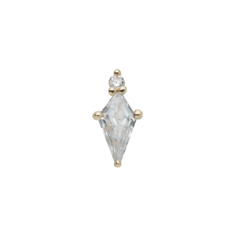 14K Solid Gold Kite Cut
