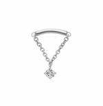 Load image into Gallery viewer, 14K Solid Gold Curved Chain Dangle Top