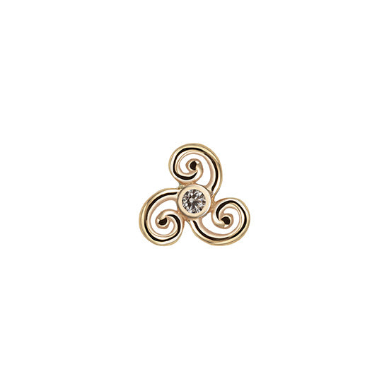 14k Solid Gold Celtic Spiral