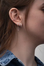 Load image into Gallery viewer, Twisted Hoop Earrings - Pavé