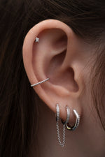 Load image into Gallery viewer, Pavé Hoop Link Chain Earring