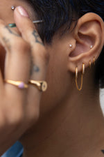 Load image into Gallery viewer, Pavé Hoop Link Chain Earring