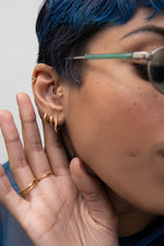 Load image into Gallery viewer, Classic Cable Chain Necklace + Pierced Huggie Hoop + Open Heart Charm