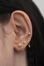 Load image into Gallery viewer, 14K Solid Gold Marquise Stud
