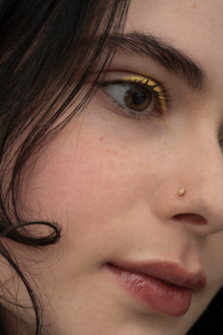 14K Solid Gold Beaded Heart