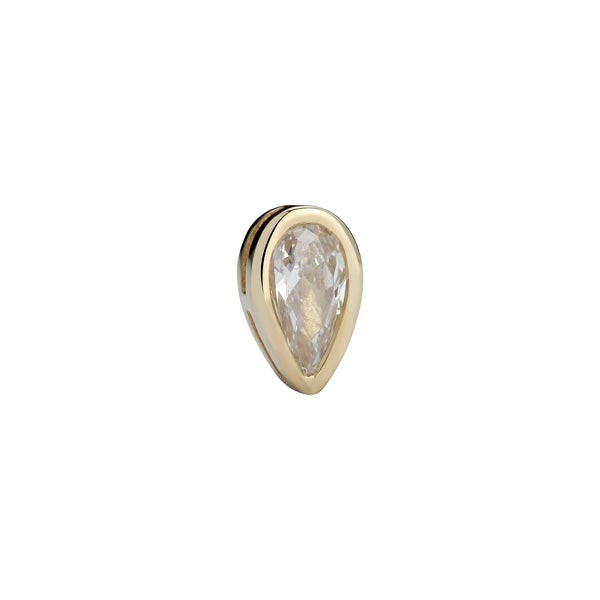 14K Solid Gold Pear Solitair