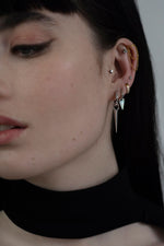 Load image into Gallery viewer, PIERCED Flat Polished Huggies