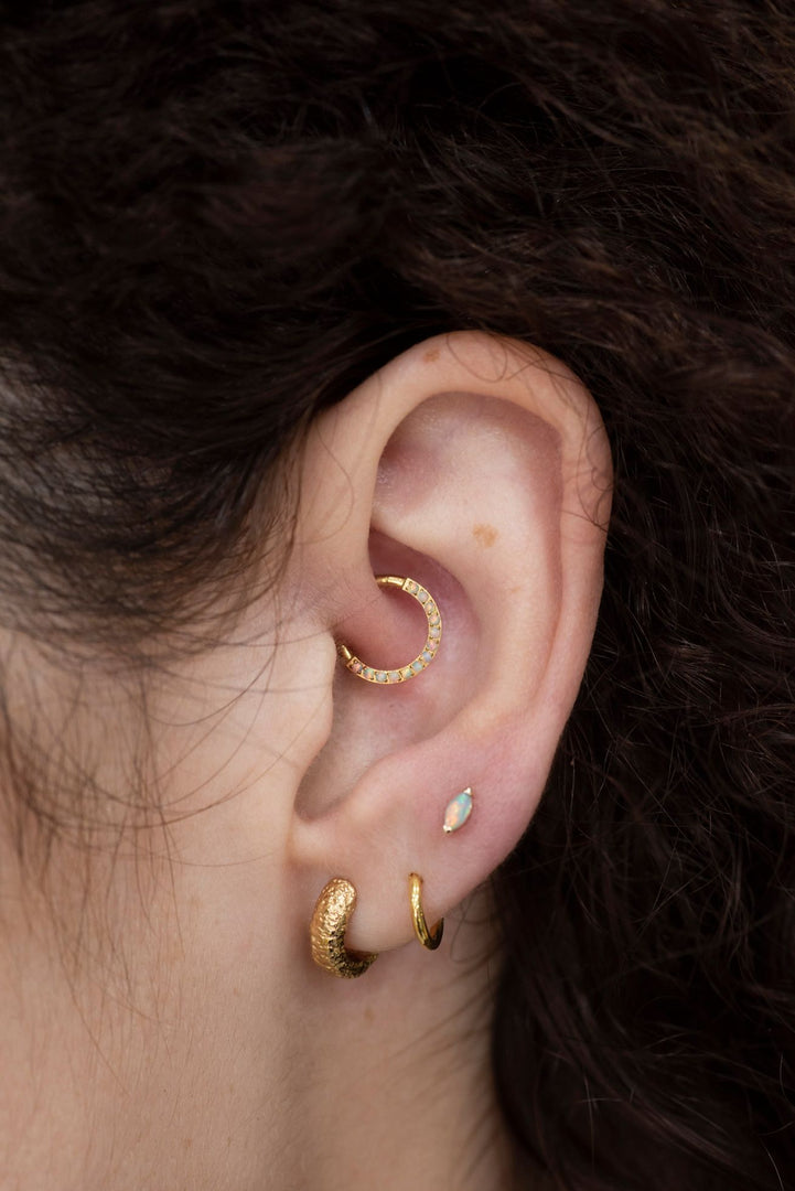 14K Solid Gold Marquise Stud
