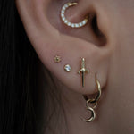 Load image into Gallery viewer, 9K Solid Gold Polished Moon Charm