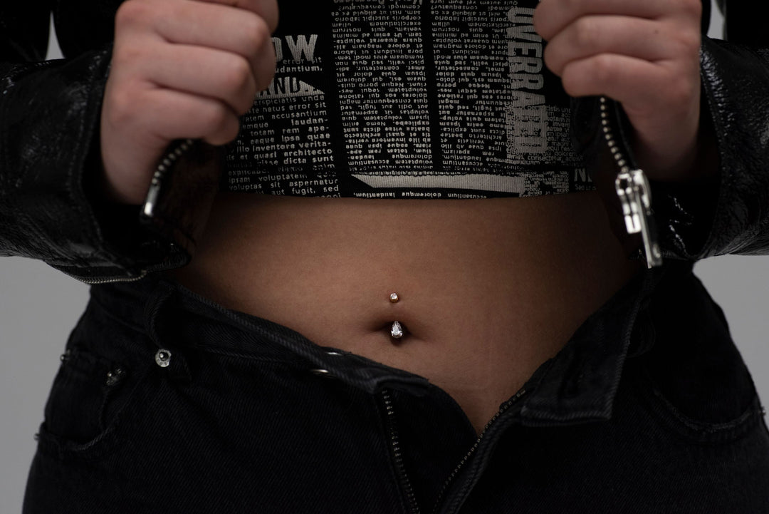 Pear-Drop Zirconia Navel Barbell