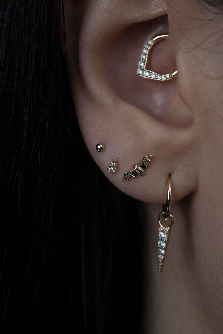 14K Solid Gold Mini Teardrop