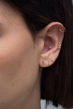 Load image into Gallery viewer, 14K Solid Gold Marquise Stud