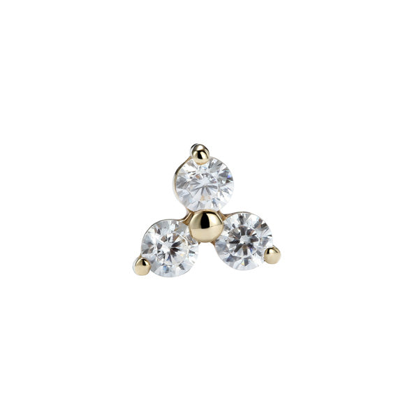14K Solid Gold Trinity Cluster