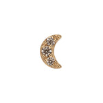 Load image into Gallery viewer, 14K Solid Gold Jewelled Moon