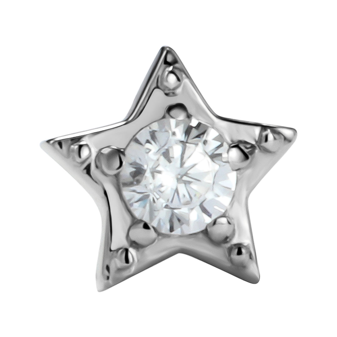 14K Solid Gold Zirconia Star