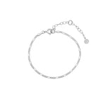 Load image into Gallery viewer, Figaro Chain Bracelet 1 + Pierced Huggie Hoops
